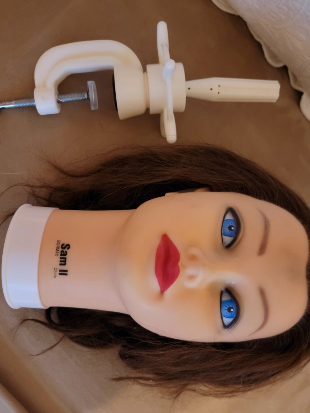 Cosmetology Manikin Head & Wig Stand Table Clamp EUC
